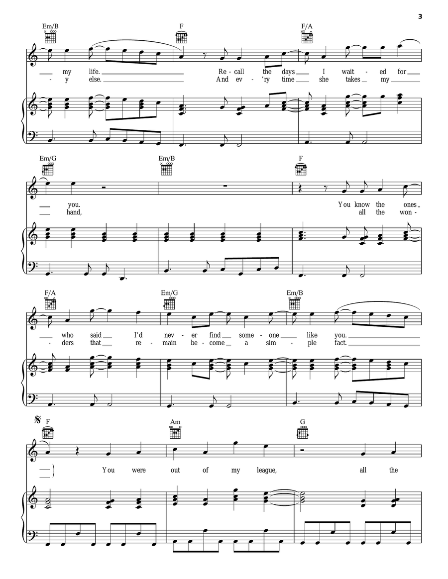 Out Of My League Piano, Vocal, Guitar scores gallery preview page 3