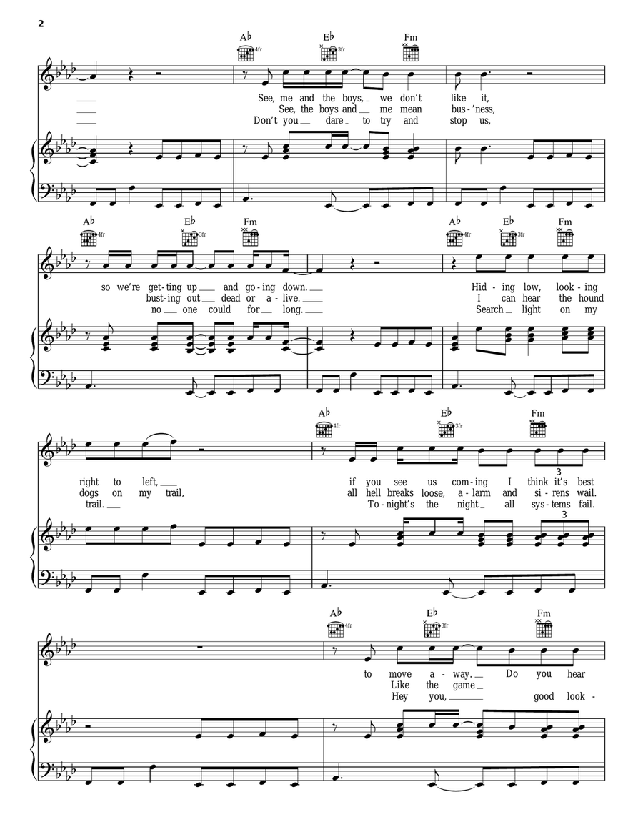 Jailbreak Jailbreak Piano, Vocal, Guitar scores gallery preview page 2