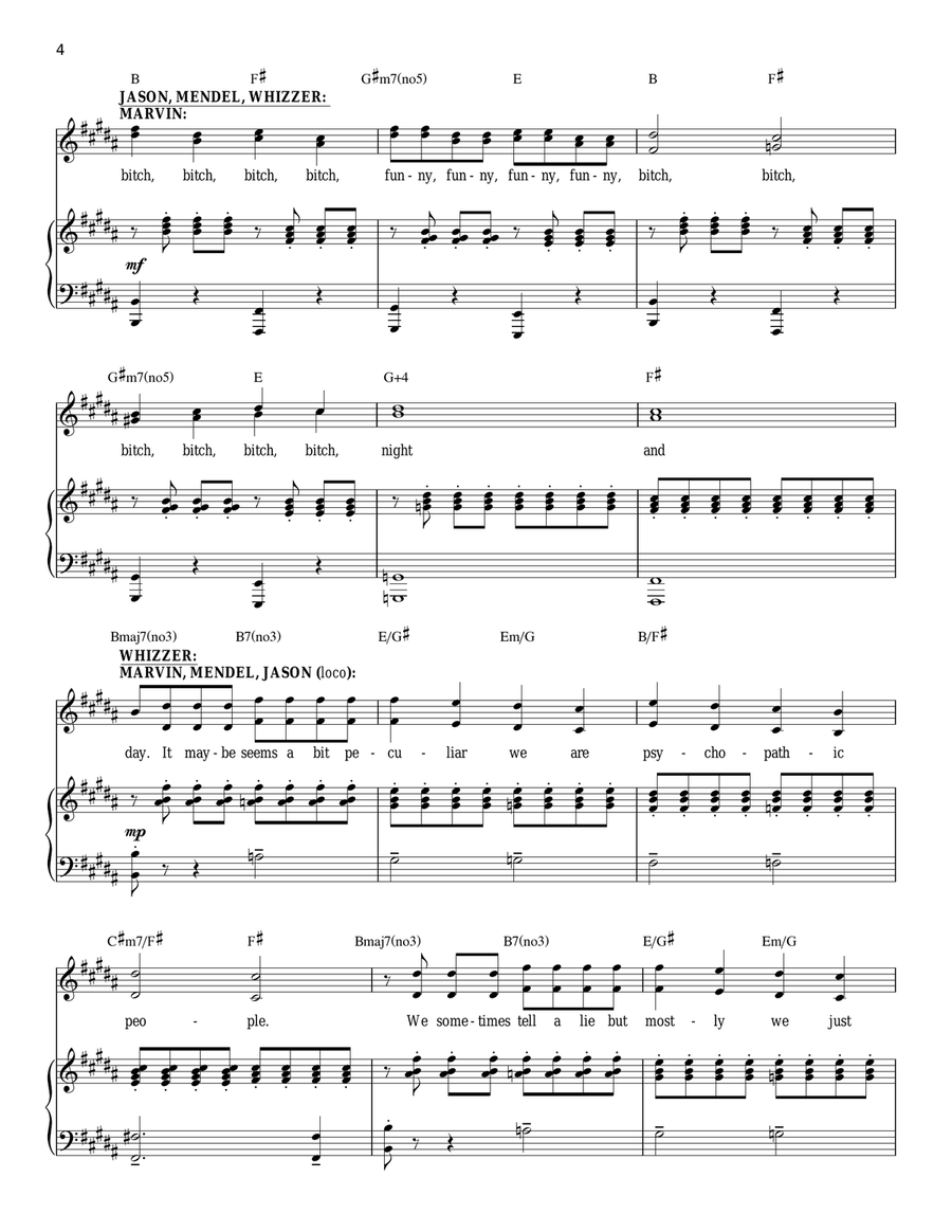 4 Jews In A Room Bitching Voice Solo scores gallery preview page 4