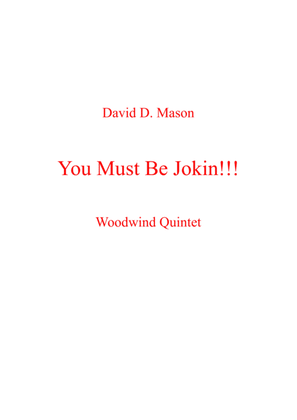 Book cover for You Must Be Jokin!!!
