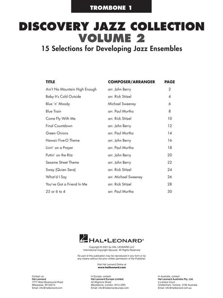 Discovery Jazz Collection - Trombone 1