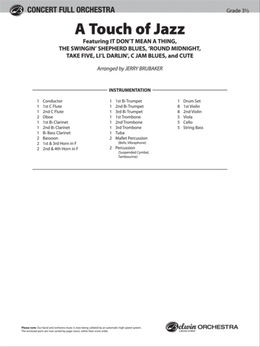 A Touch of Jazz Full Orchestra scores gallery preview page 2