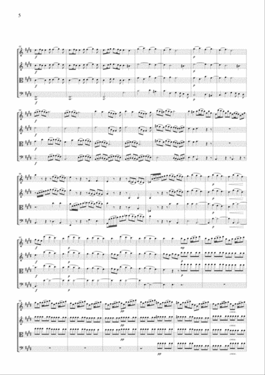 Vivaldi Spring from the Four Seasons, all mvts., for string quartet, CV101 String Quartet scores gallery preview page 5