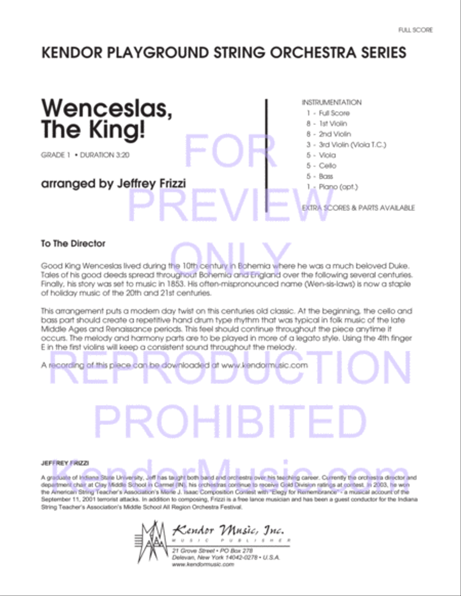 Wenceslas, The King! String Orchestra scores gallery preview page 2