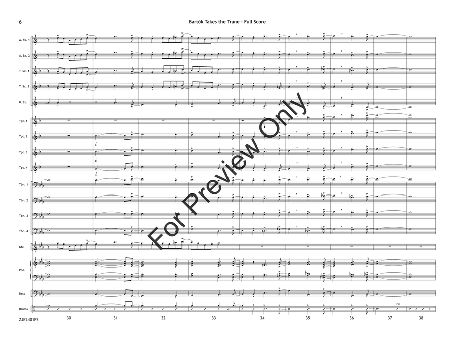 Bartók Takes the Trane (Score) Jazz Ensemble scores gallery preview page 7
