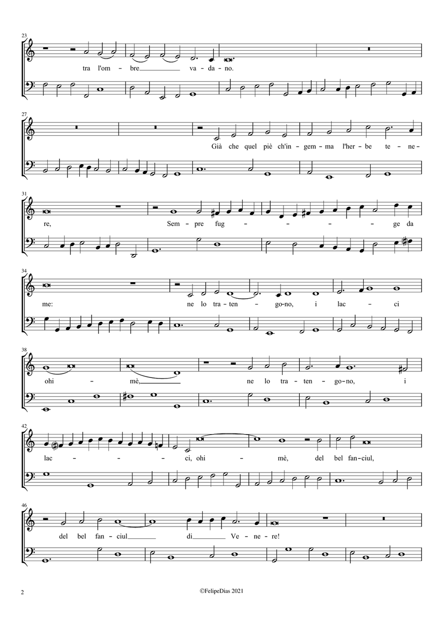 Voglio di vita uscir C Major Voice Solo scores gallery preview page 2