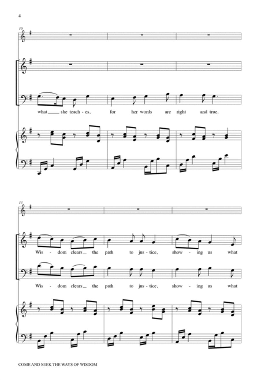 Come and Seek the Ways of Wisdom 2-Part scores gallery preview page 4