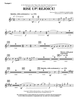 Rise Up! Rejoice! (from Footprints In The Sand) - Bb Trumpet 1