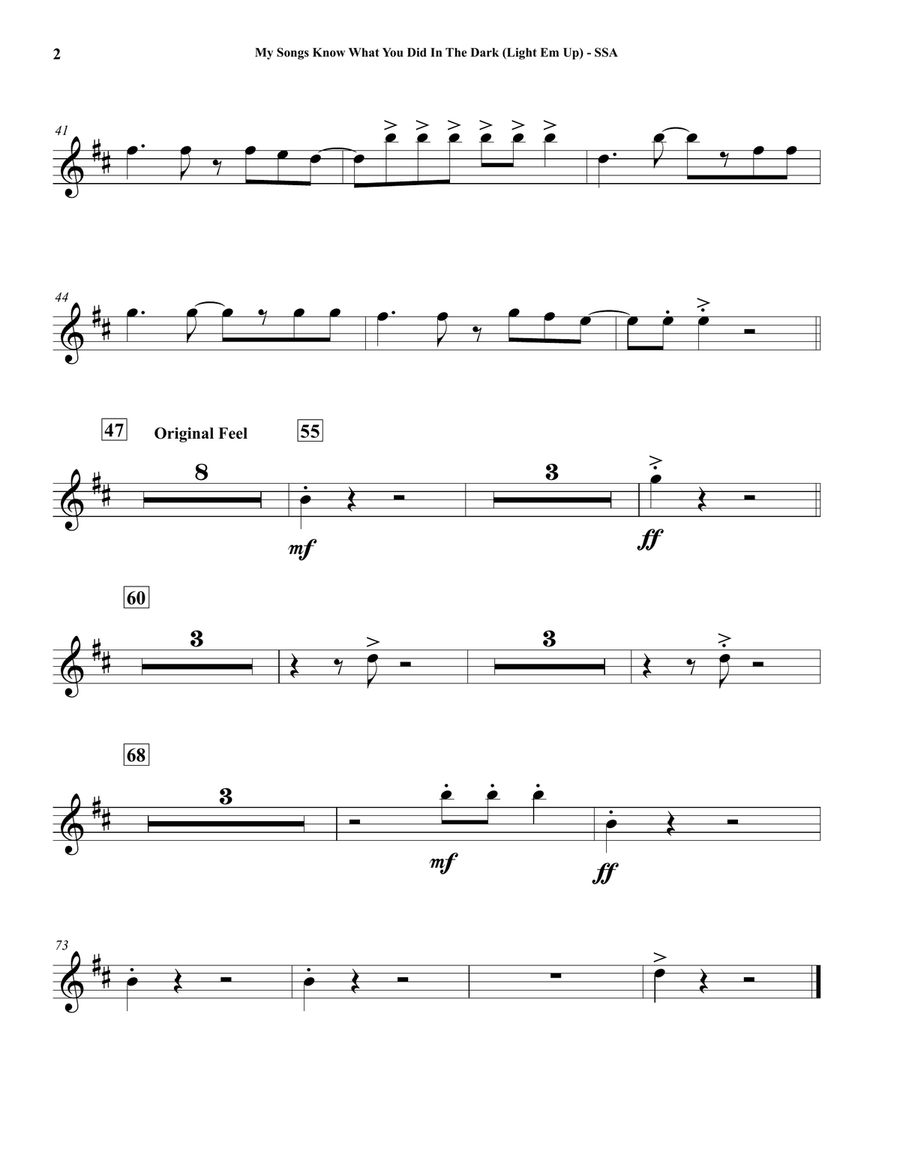 My Songs Know What You Did In The Dark (light Em Up) Concert Band scores gallery preview page 6