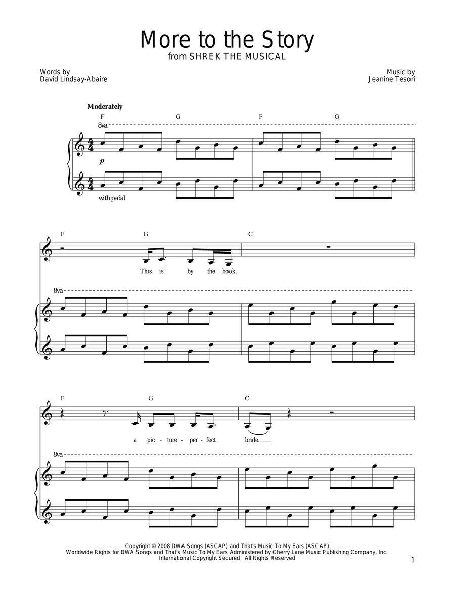 More To The Story Piano, Vocal, Guitar scores gallery preview page 1