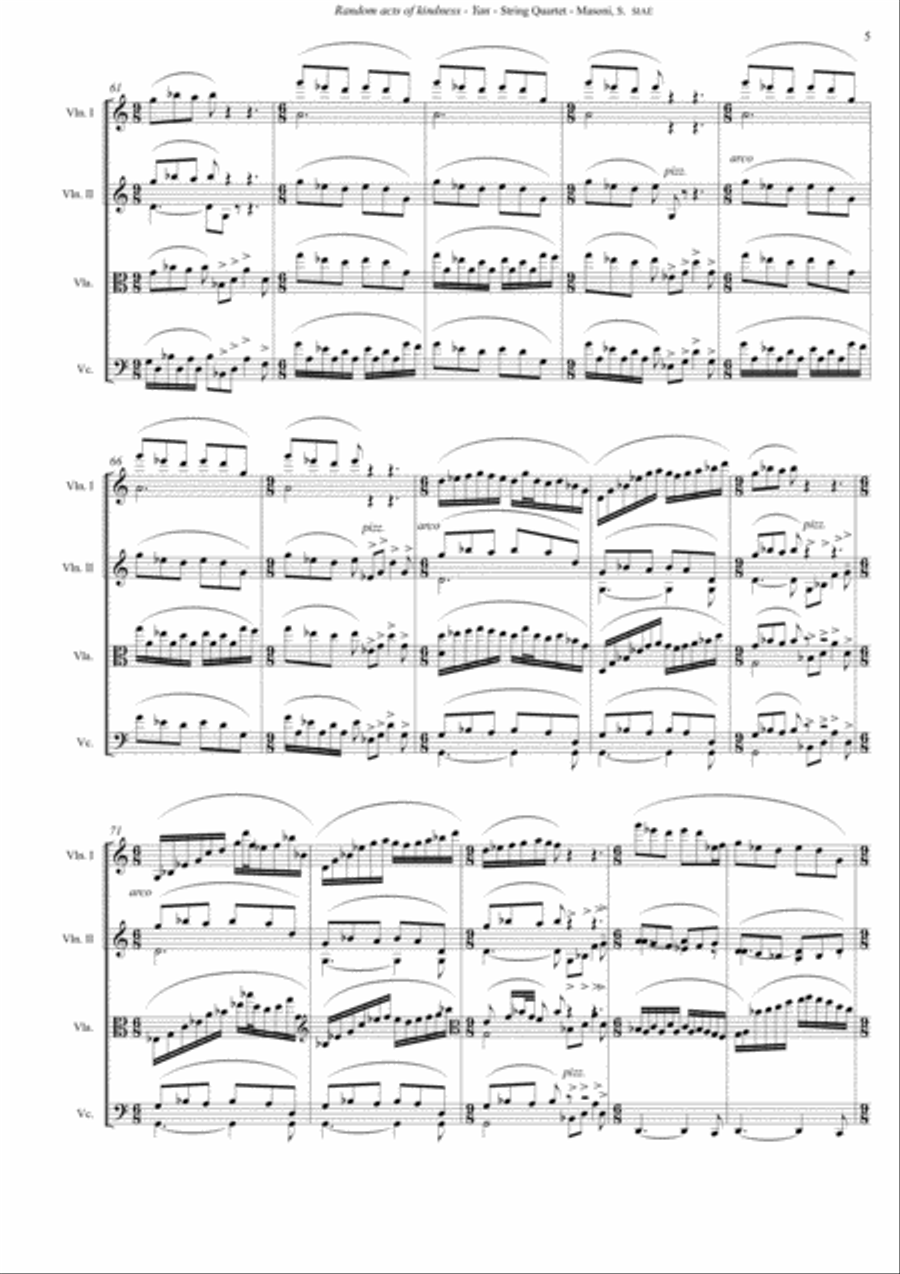Random acts of kindness (score) String Quartet scores gallery preview page 5