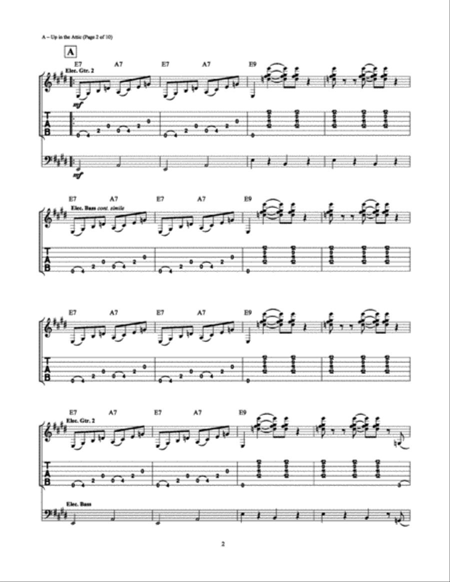Up in the Attic Up in the Attic Electric Guitar scores gallery preview page 2