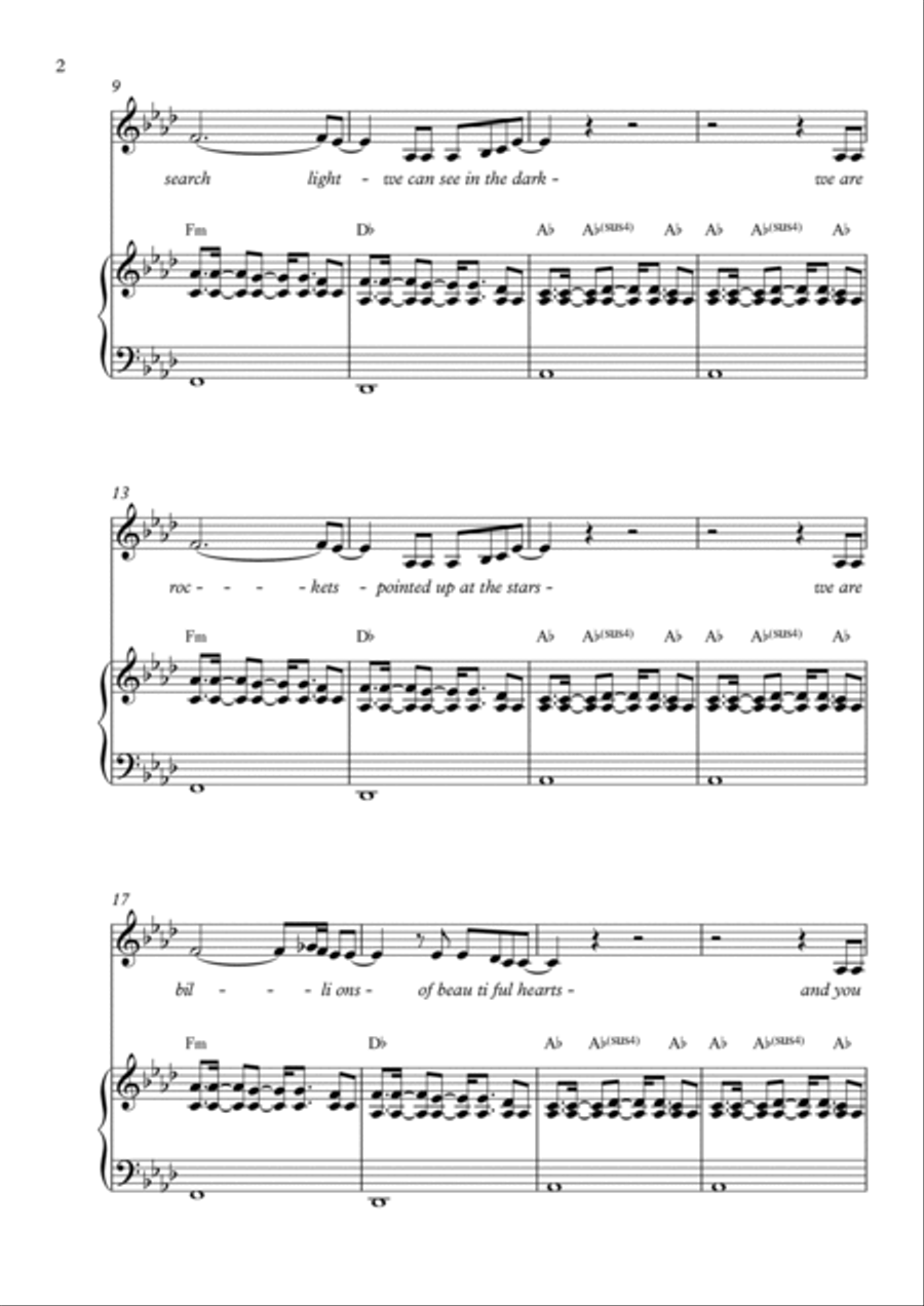 What About Us Piano Solo scores gallery preview page 2