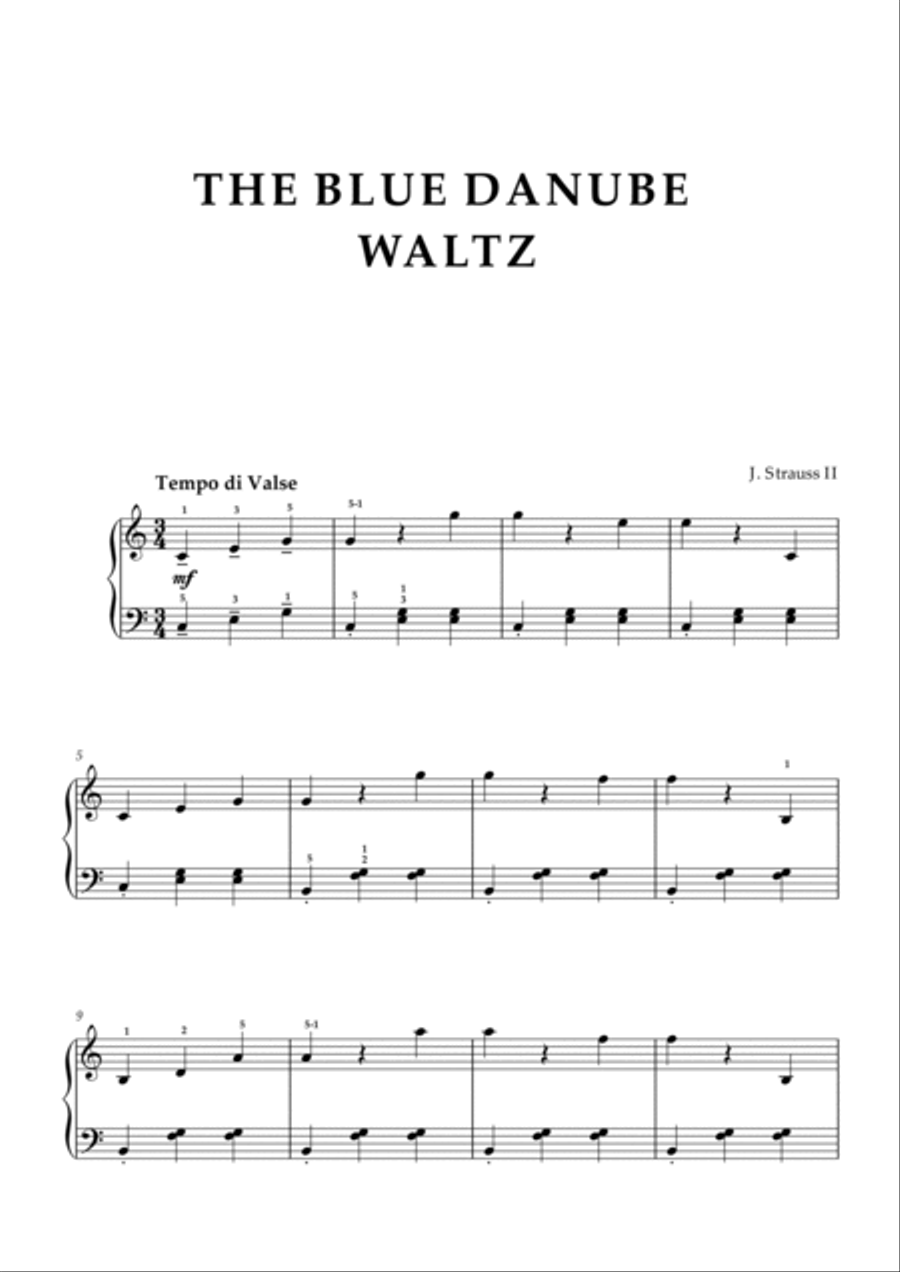 J. Strauss II - The Blue Danube Waltz - Piano Easy Easy Piano scores gallery preview page 2
