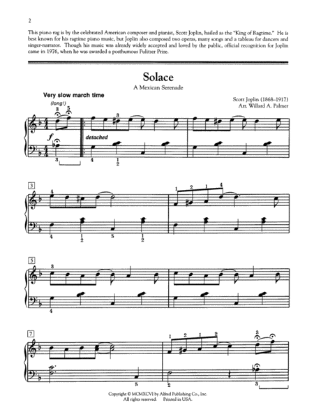 Solace (A Mexican Serenade) by Scott Joplin Small Ensemble - Sheet Music