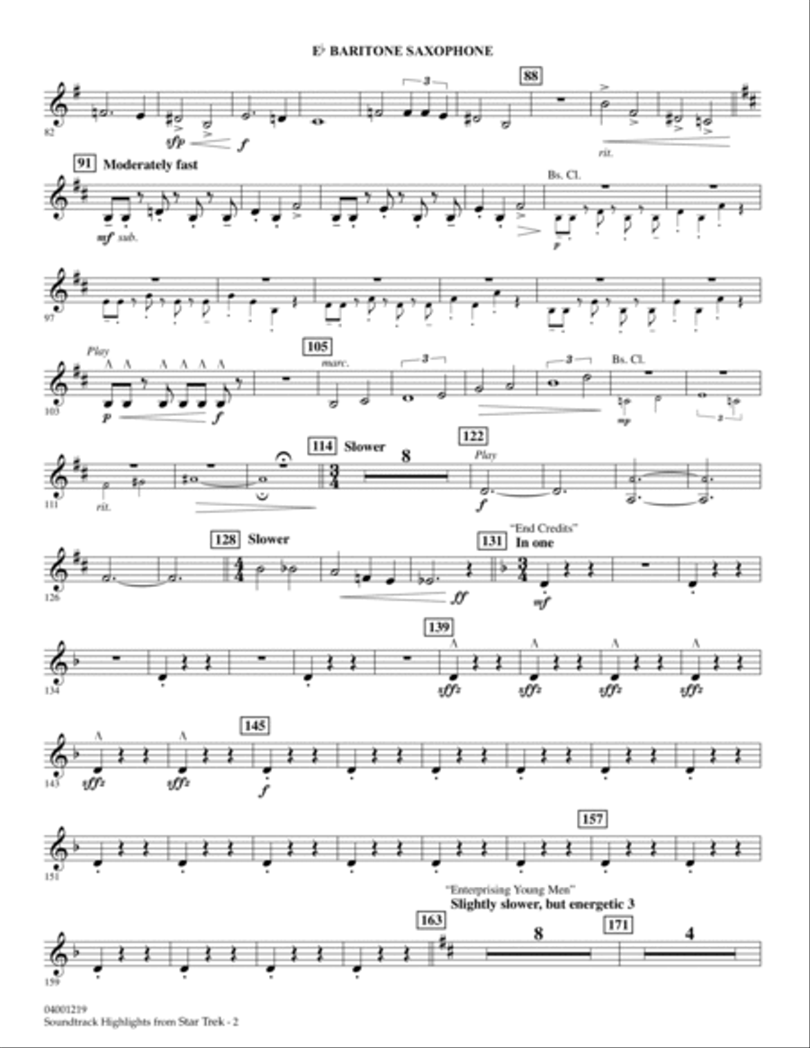 Star Trek - Soundtrack Highlights - Eb Baritone Saxophone Baritone Saxophone scores gallery preview page 2