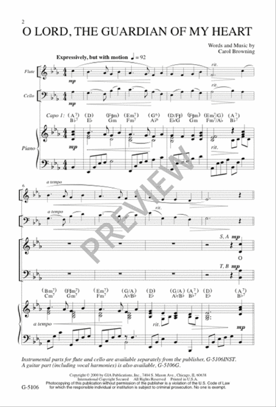 O Lord, the Guardian of My Heart 4-Part scores gallery preview page 3