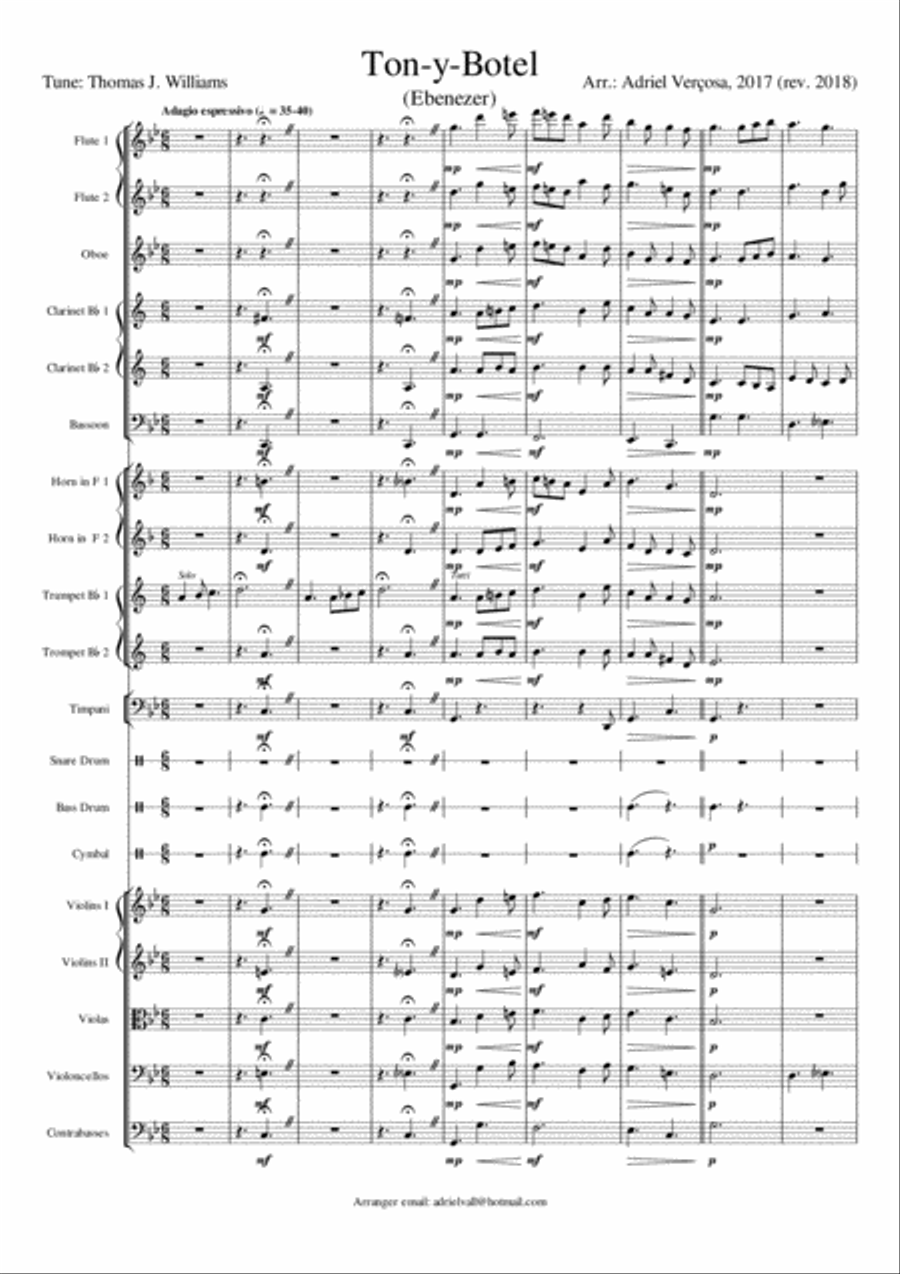 Ton-y-Botel (Ebenezer) Chamber Orchestra scores gallery preview page 1