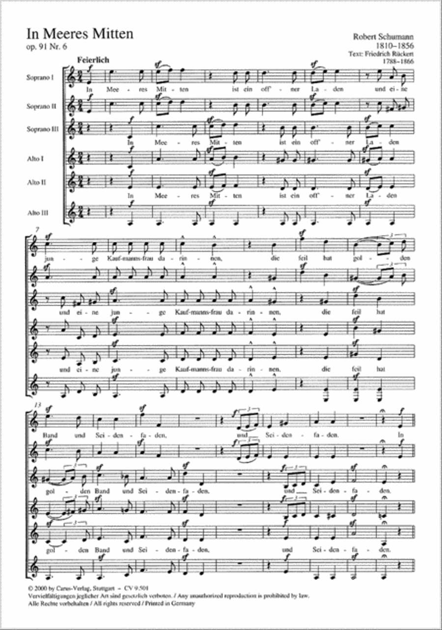 In Meeres Mitten In Meeres Mitten Women's Choir scores gallery preview page 1