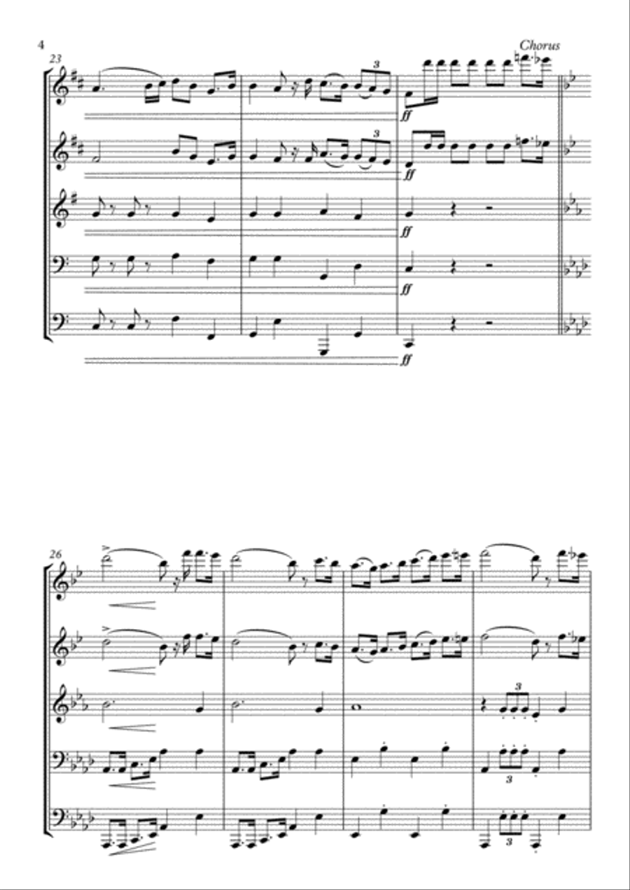 Bolivianos, el Hado Propicio Brass Ensemble scores gallery preview page 4
