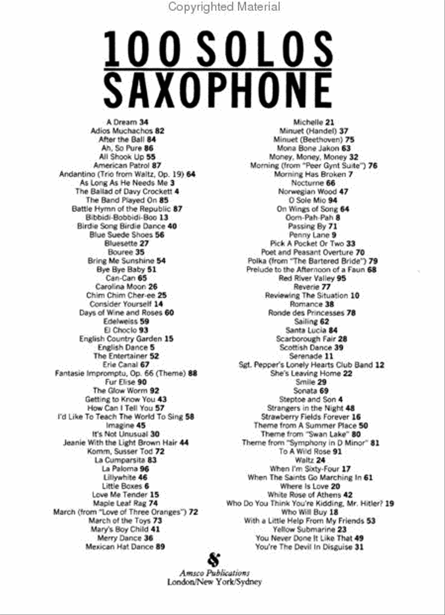 100 Solos 100 Solos Saxophone Solo scores gallery preview page 2