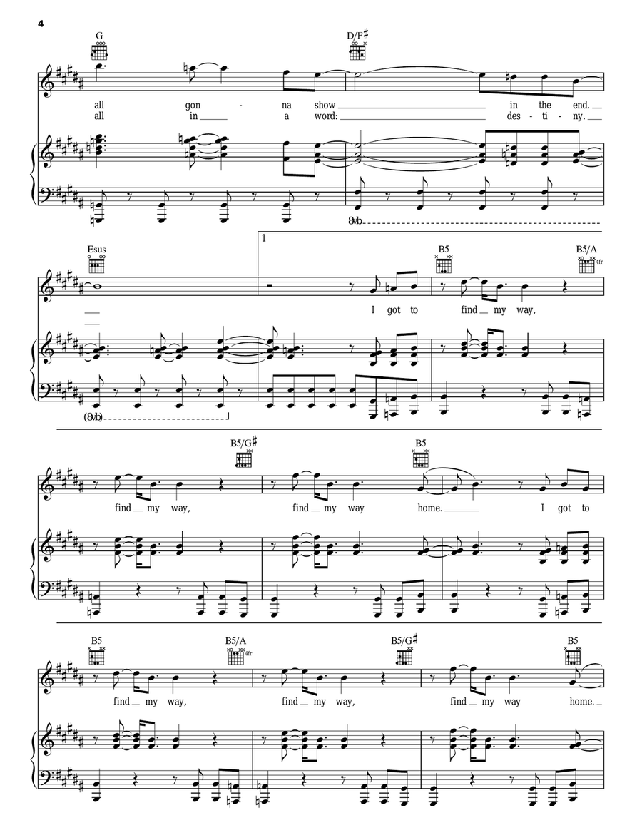 Find My Way Piano, Vocal, Guitar scores gallery preview page 4
