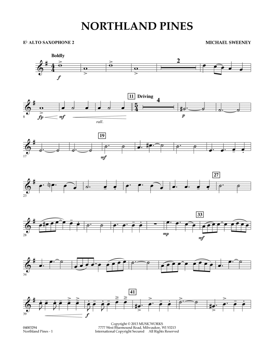Northland Pines - Eb Alto Saxophone 2