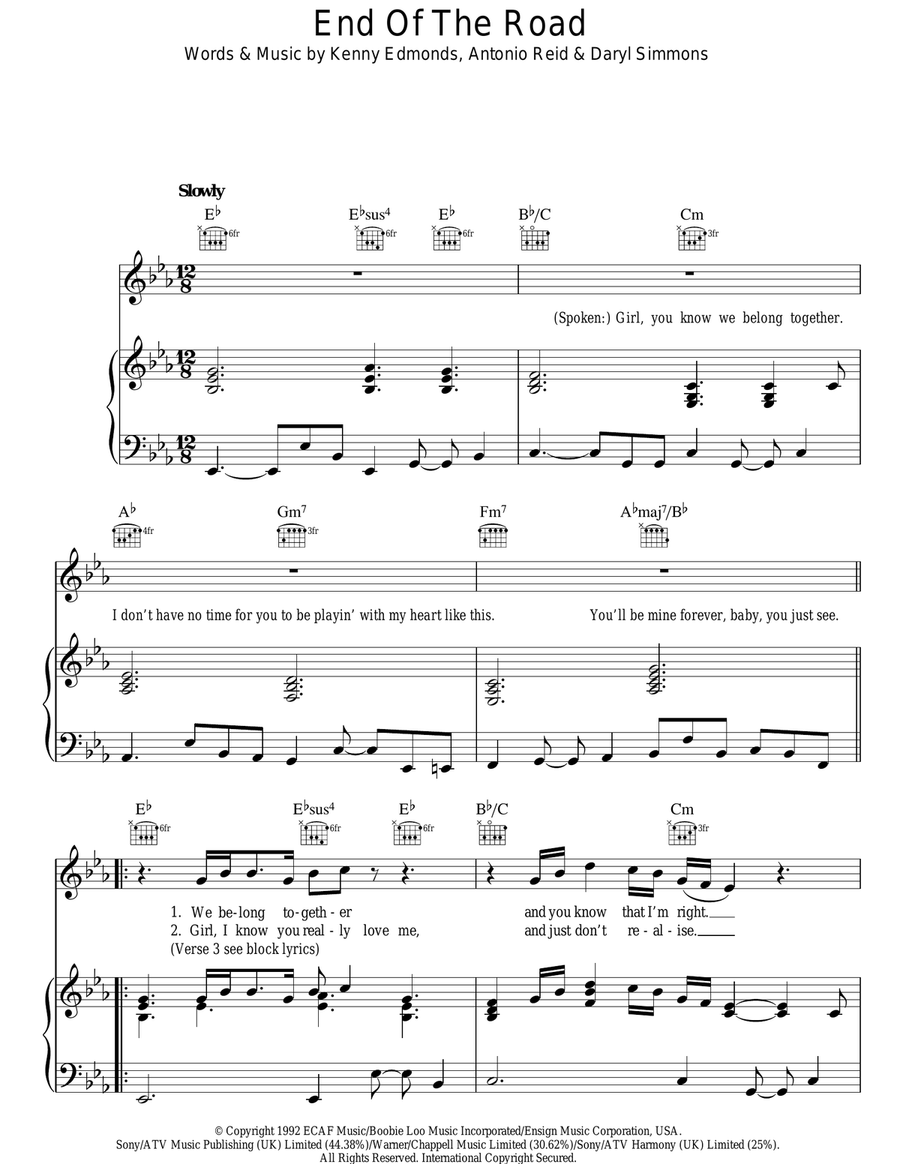 End Of The Road End Of The Road Acoustic Guitar scores gallery preview page 1