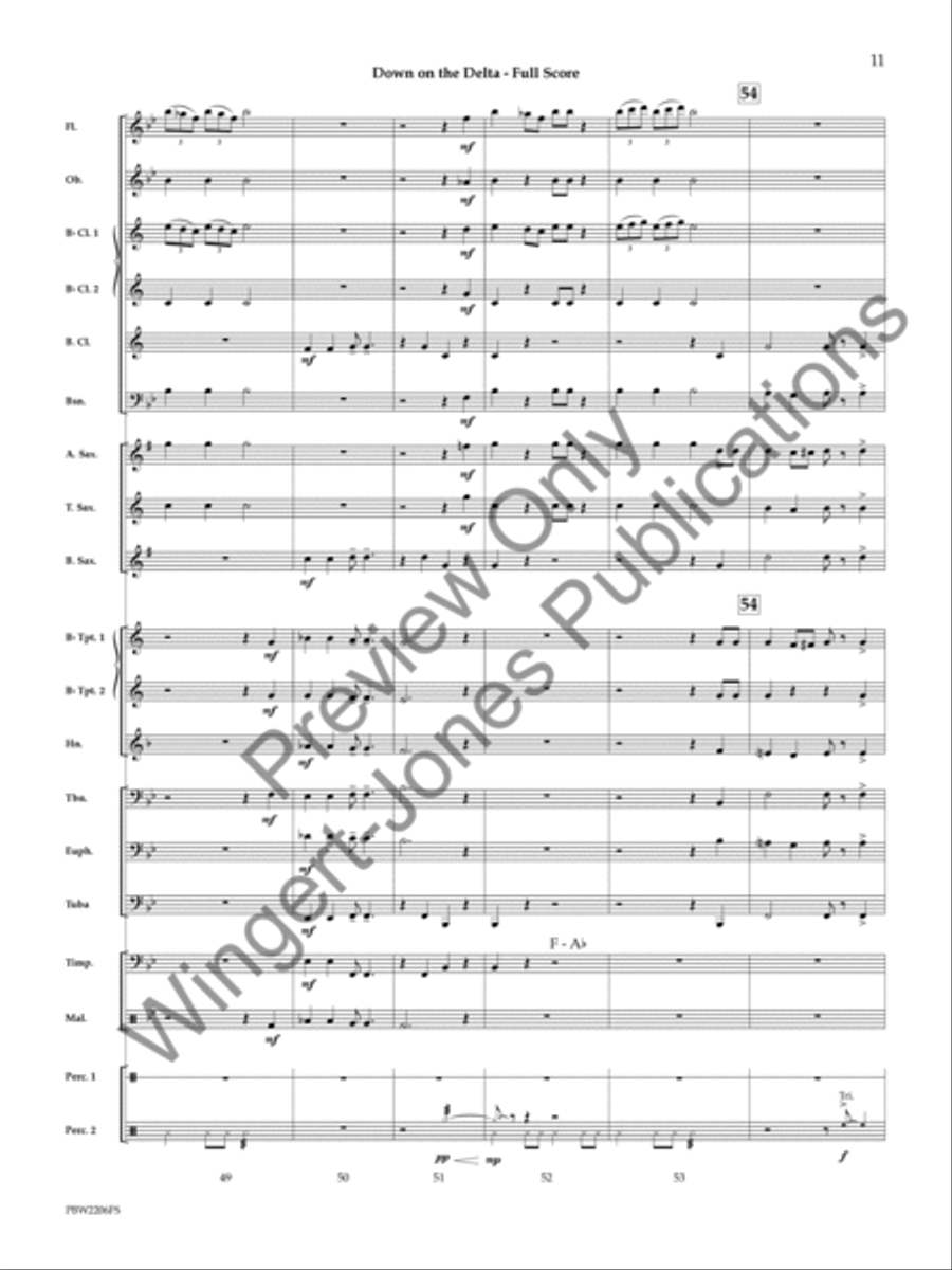Down on the Delta Concert Band scores gallery preview page 12