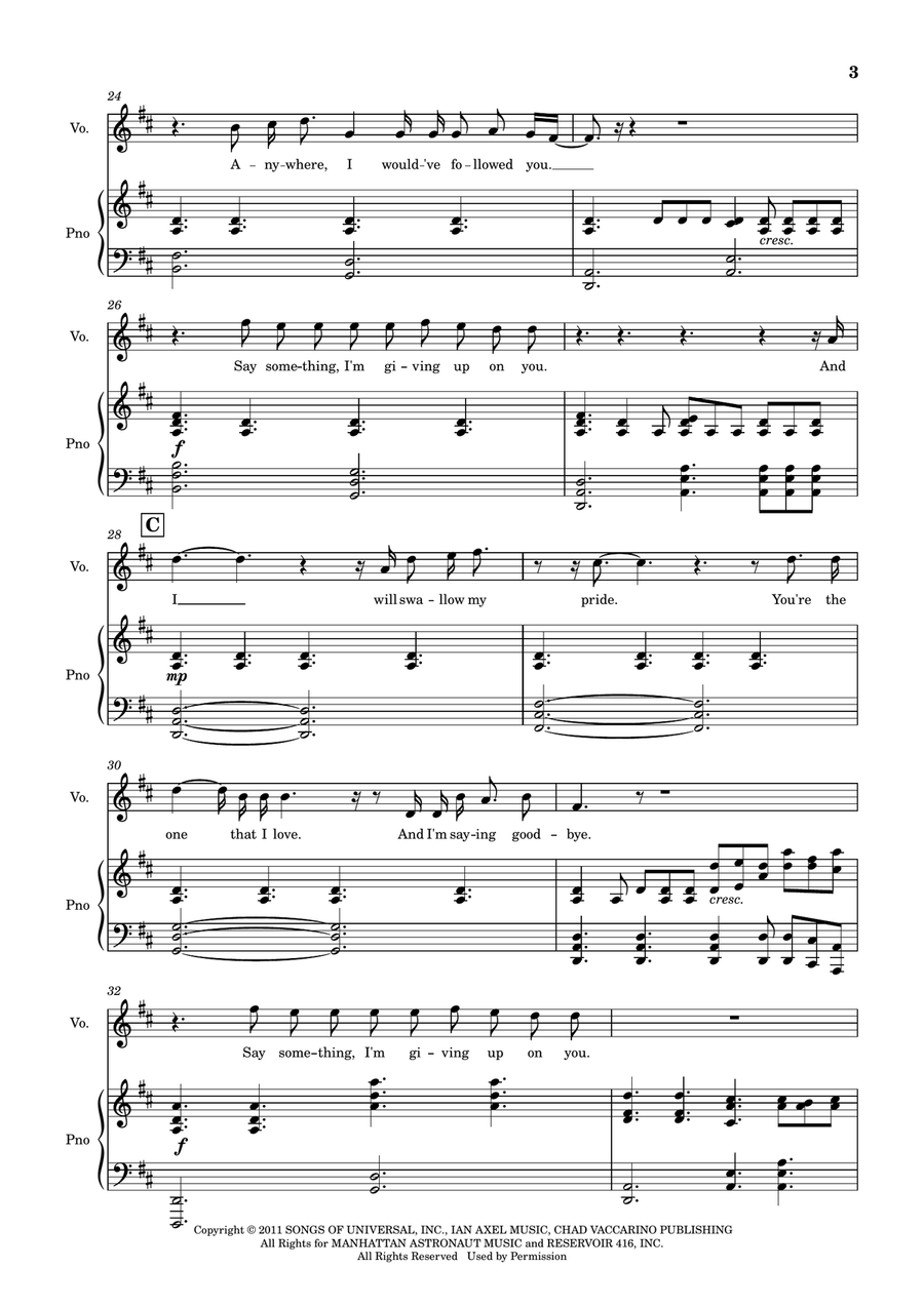 Say Something Piano, Vocal scores gallery preview page 4