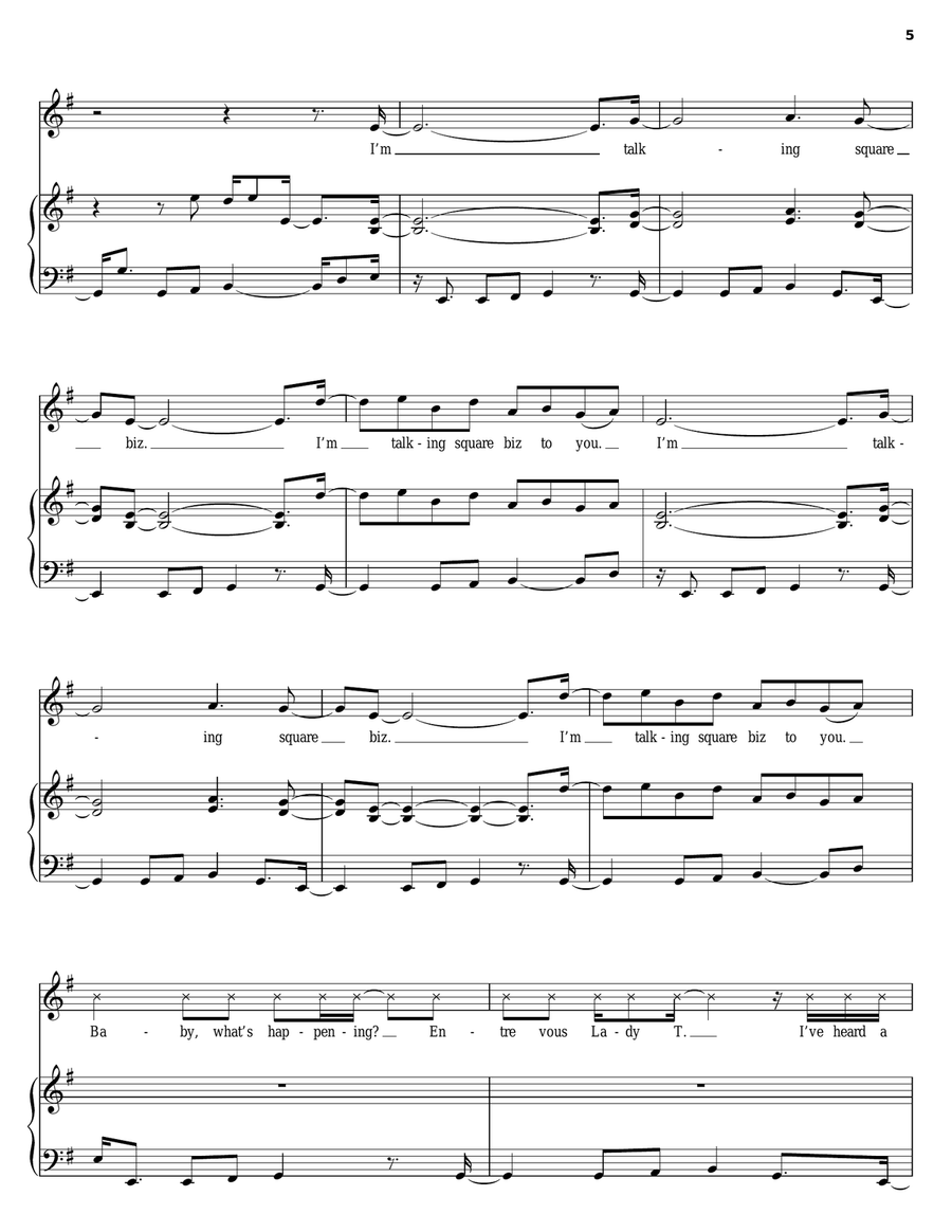 Square Biz Piano, Vocal, Guitar scores gallery preview page 5