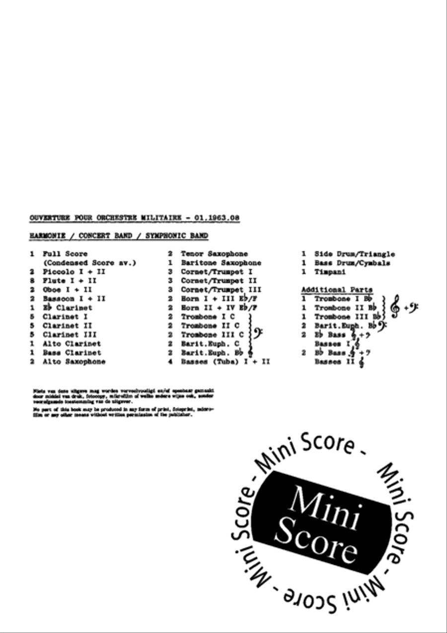 Ouverture Pour Orchestre Militaire Concert Band scores gallery preview page 6