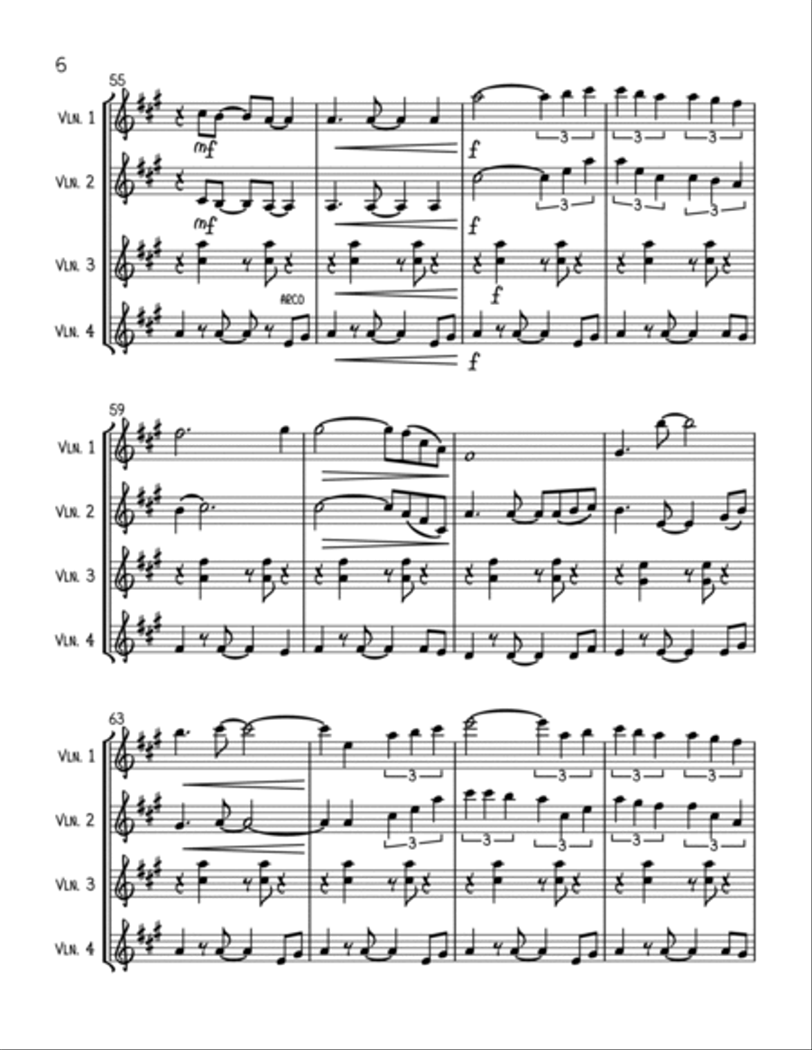 Stand By Me String Quartet scores gallery preview page 6