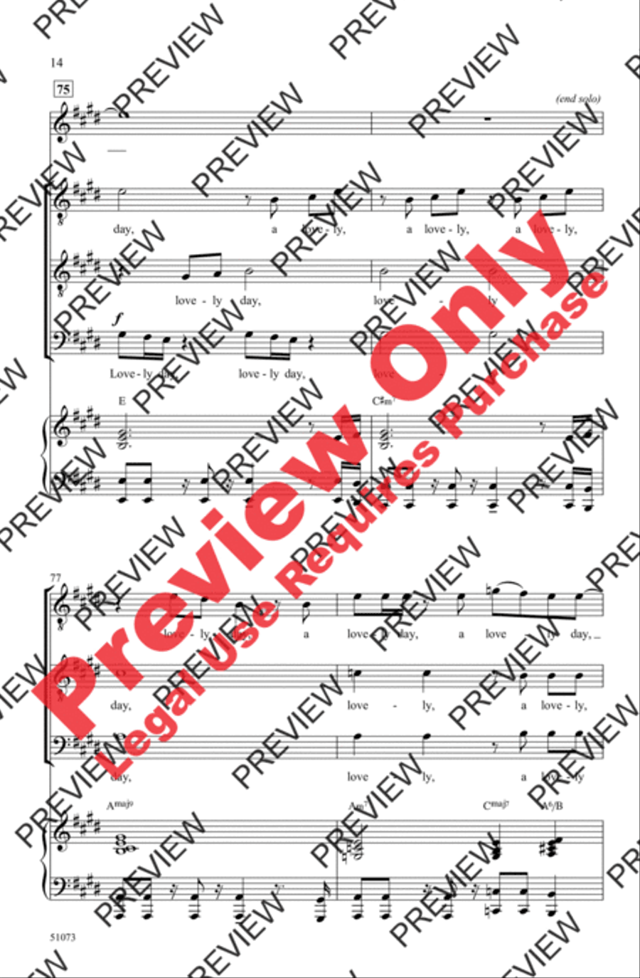 Lovely Day Men's Choir scores gallery preview page 14