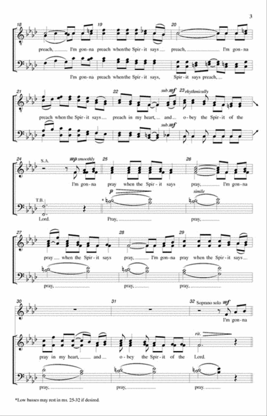 I'm Gonna Sing When the Spirit Says Sing Divisi scores gallery preview page 3