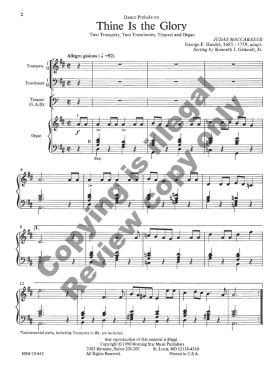 Dance Prelude on Thine Is the Glory Organ scores gallery preview page 6