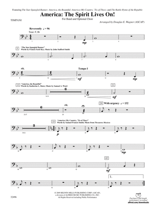 America: The Spirit Lives On! (for Band and Optional Choir): Timpani