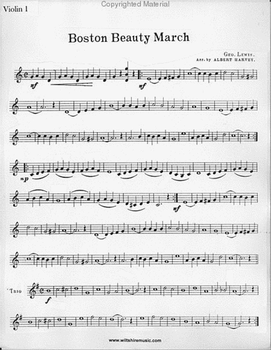 Boston Beauty March Violin scores gallery preview page 2