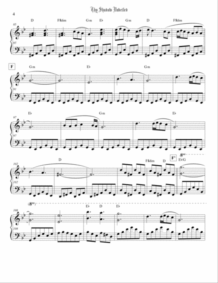 Thy Shadow Unveiled Piano Solo scores gallery preview page 5