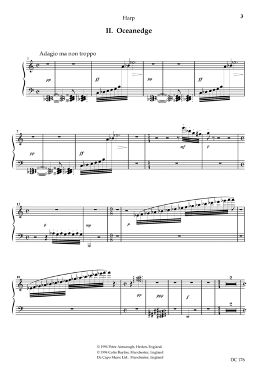 Ecocycle - harp part and vocal score cued with 1st violin Small Ensemble scores gallery preview page 3