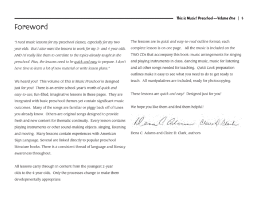 This Is Music! Preschool, Volume 1 CD scores gallery preview page 2