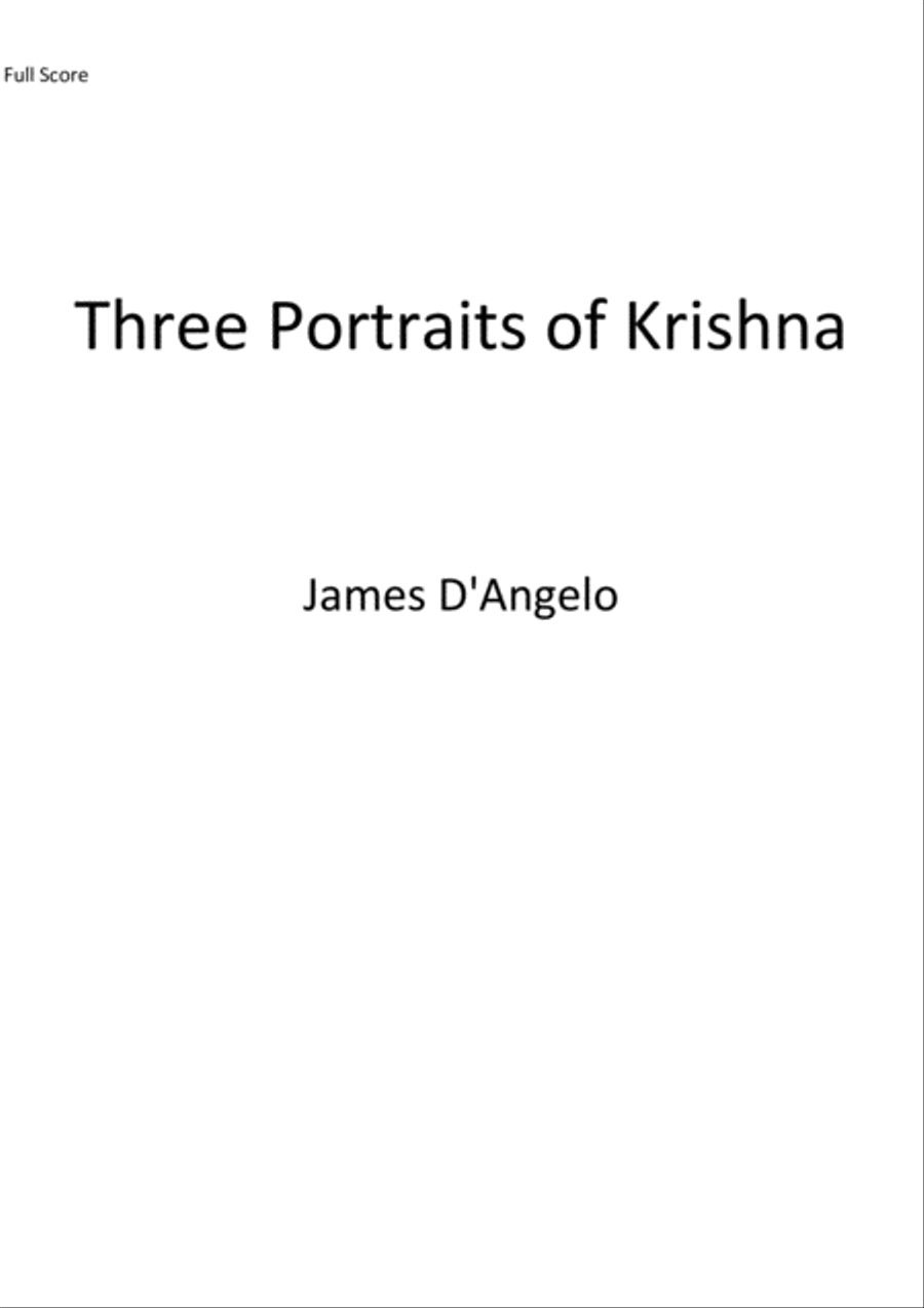 Three Portraits of Krishna Flute scores gallery preview page 1