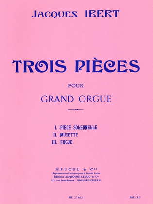 Book cover for Trois Pieces (organ)