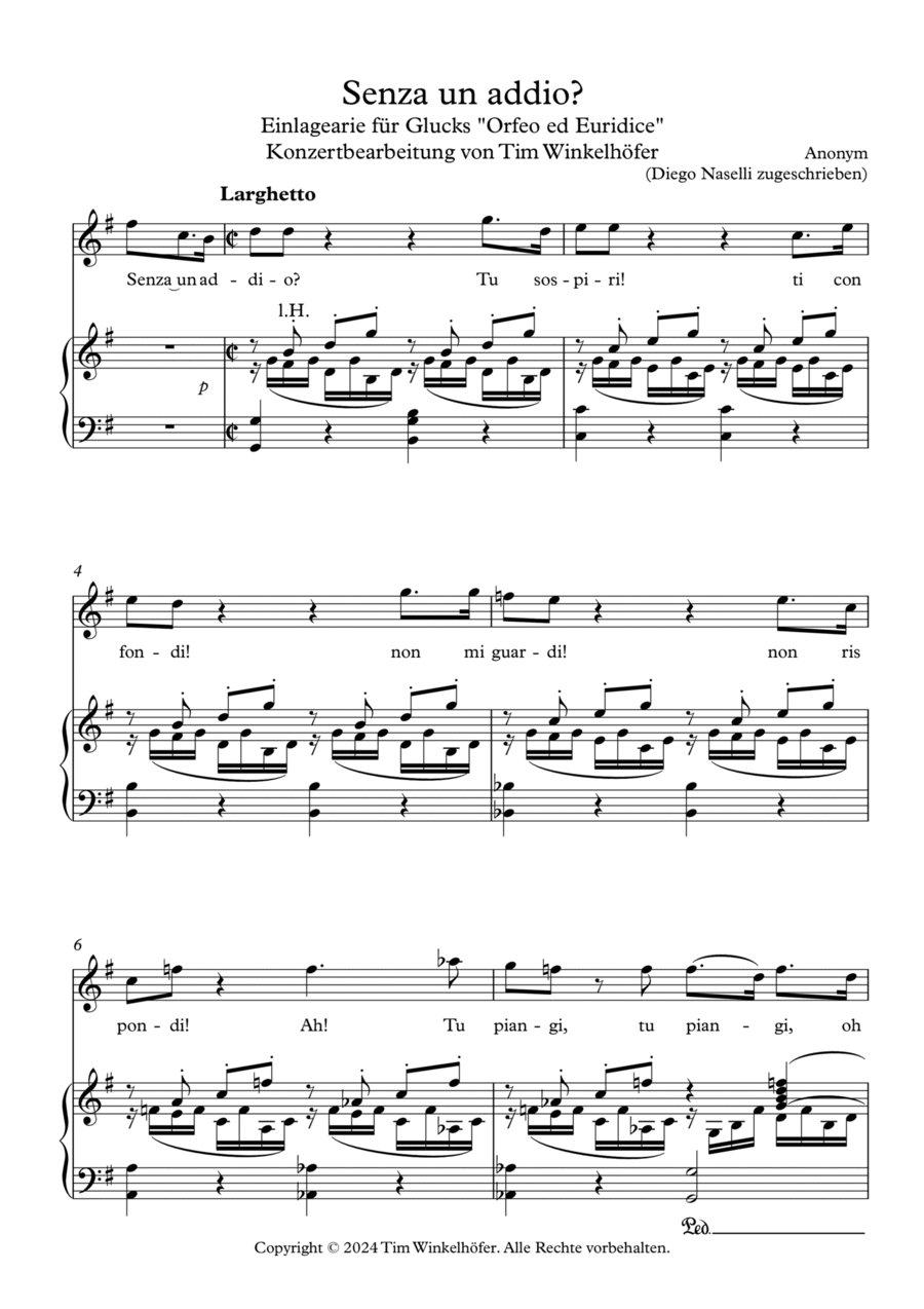 Senza un addio? Voice scores gallery preview page 1