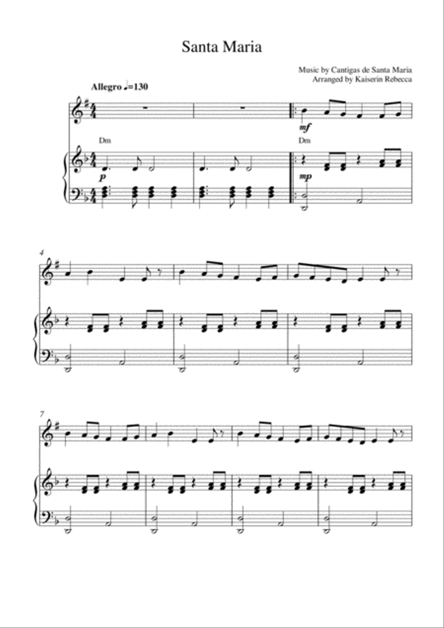 Santa Maria Tenor Saxophone scores gallery preview page 1