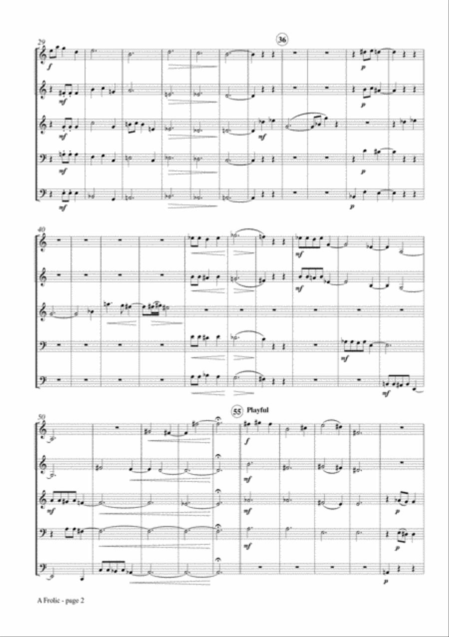 A Frolic for Brass Quintet Brass Quintet scores gallery preview page 3