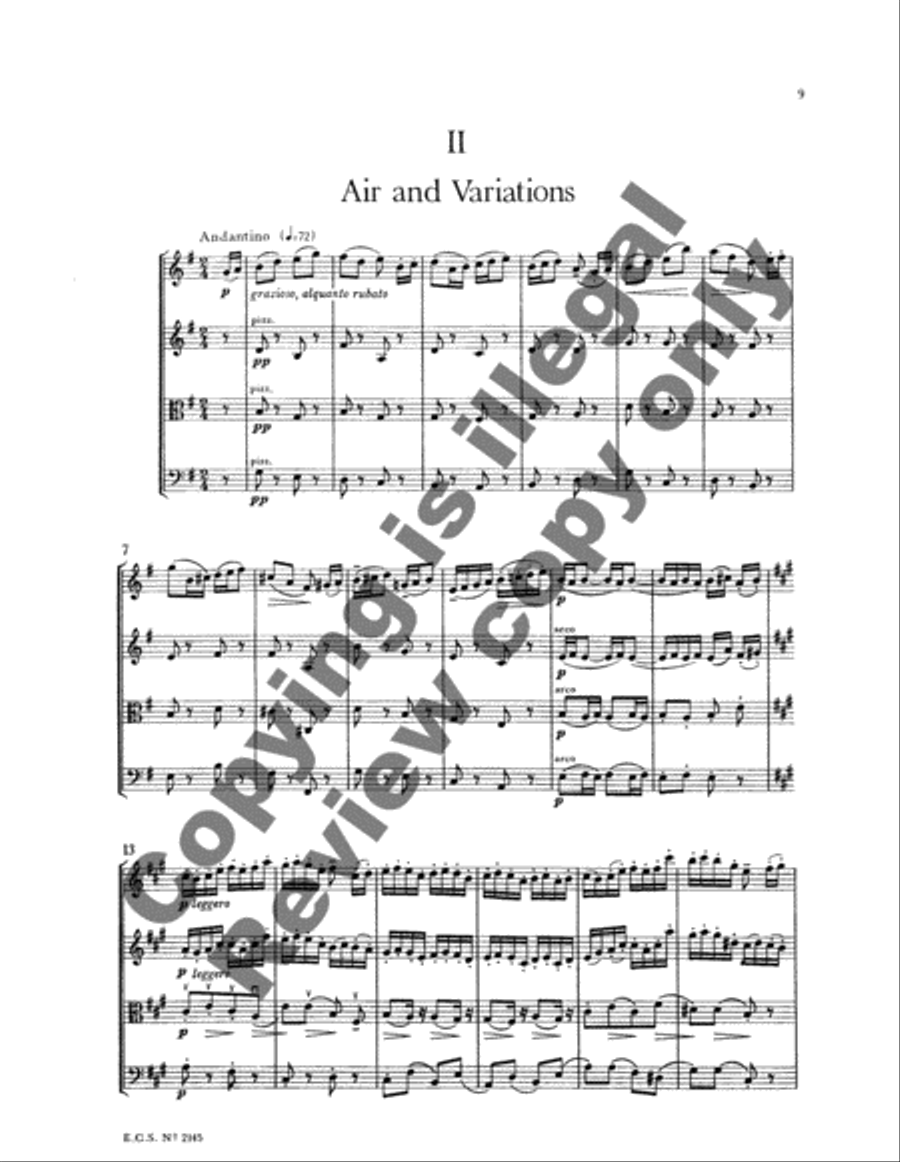 String Quartet No. 2 (Full Score) String Quartet scores gallery preview page 10