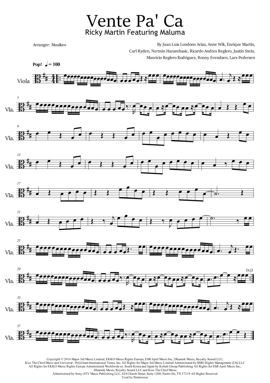 Vente Pa' Ca Viola Solo scores gallery preview page 1