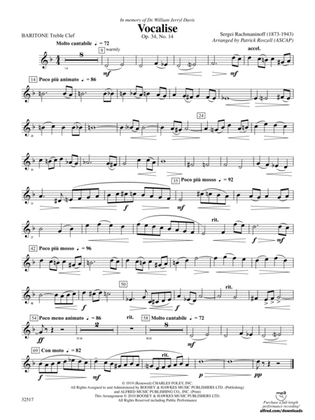 Vocalise, Op. 34, No. 14: (wp) Baritone T.C.
