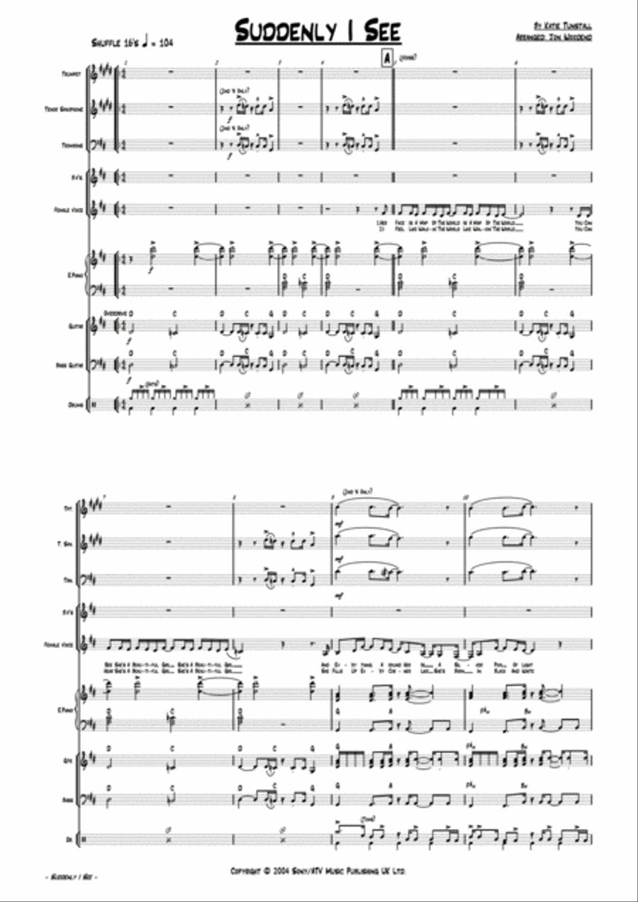 Suddenly I See Large Ensemble scores gallery preview page 4